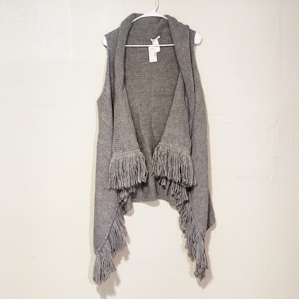 NWT Knit Vest Warm Grey Fall Winter One Size Cute